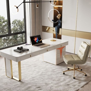 Moderno Rectangular Blanco Lujo Ejecutivo Mármol Superior Escritorio de la computadora Mesa Muebles de oficina Escritorio - Product Image 5