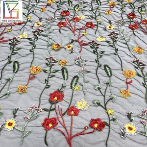 New Floral Pattern Bestickte Spitze Stoff Damen Tüll Netz Stoff Hochzeit Braut Spitze Kleid Stoff
