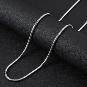 2.4Mm/3.2Mm paslanmaz çelik Snakebone zincir erkek titanyum çelik kolye yuvarlak yılan zinciri Diy eşleştirme zinciri - Product Image 3