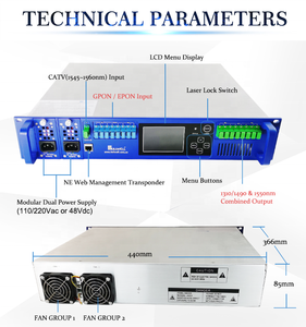 Fullwell CATV SAT-IF พร้อม xpon FTTH 1550nm เครื่องขยายสัญญาณออปติคัล8พอร์ต22dBm WDM EDFA ผ่าน combiner ออปติคอลสวิตช์เลือก - Product Image 6