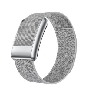 Silver Smart Band With Gray Strap