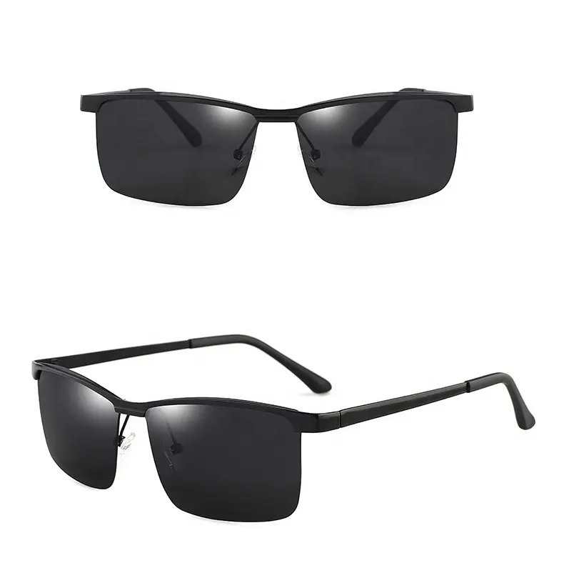 Moda al aire libre en marco de Metal de los hombres gafas de sol polarizadas HD día y noche visión ciclismo deporte conducción gafas de sol