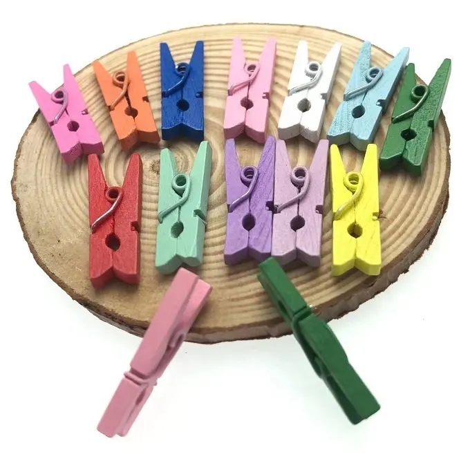 25mm mixed color MINI clothespins christmas clip wooden peg