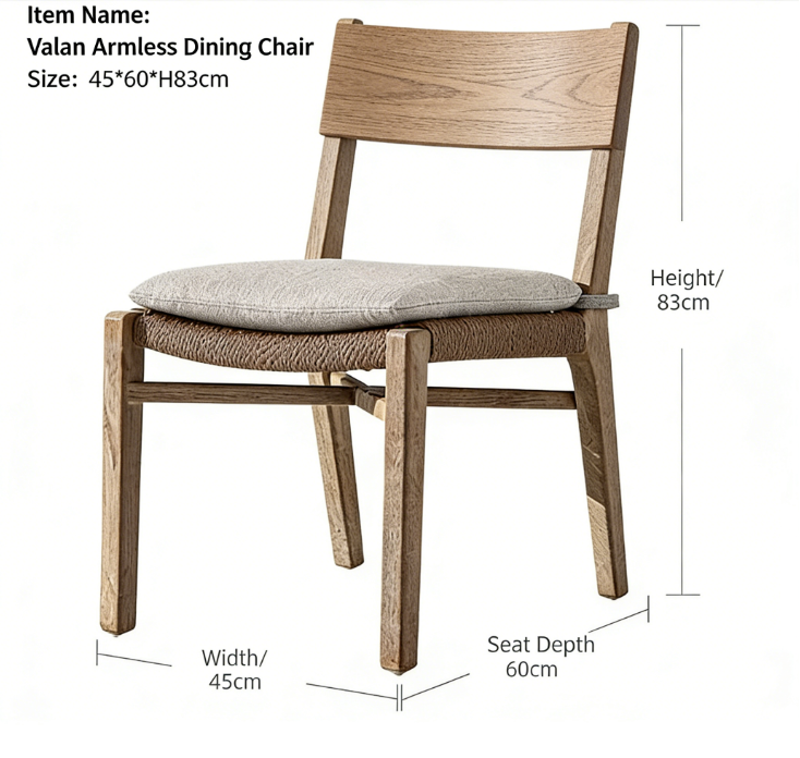 Chaise sans accoudoirs 45*60*83