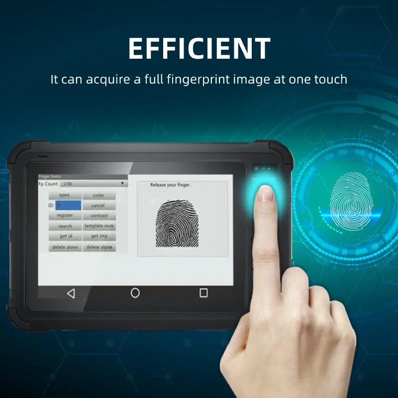 HUGEROCK B102 Nfc tarjeta Sim Dual Android 500NITs lector Rfid escáner biométrico de huellas dactilares Usb carcasa robusta pulgadas Tablet Pc