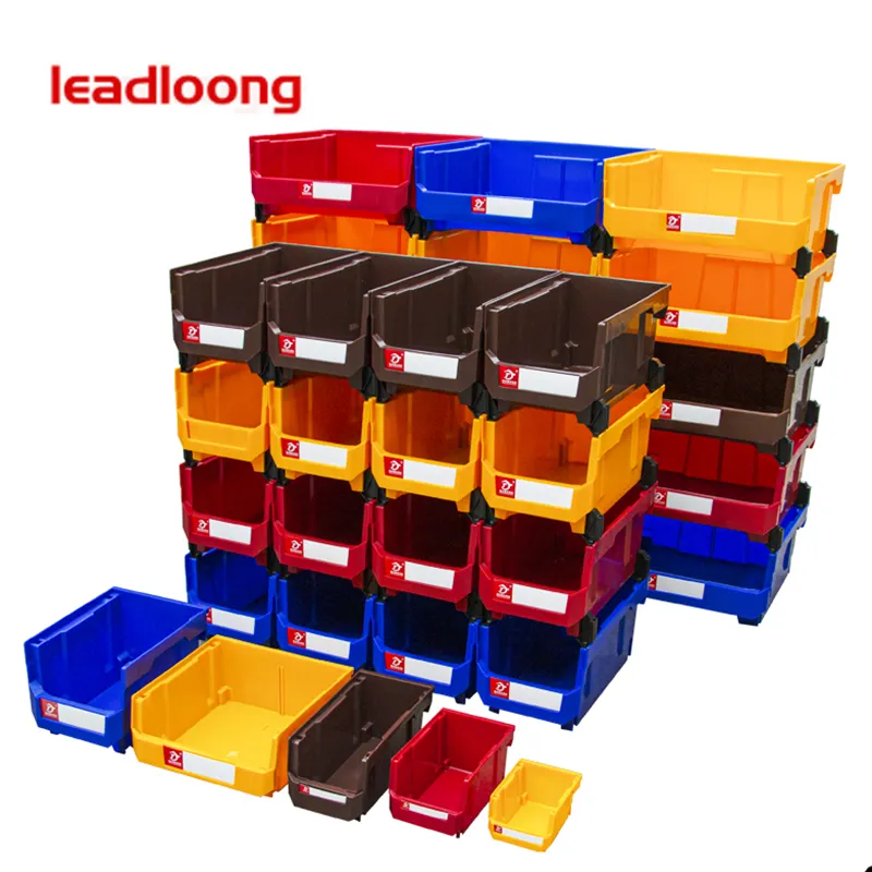 Caja de herramientas de plástico apilable, organizador de taller grueso, clasificación de Hardware de tornillo, piezas pequeñas