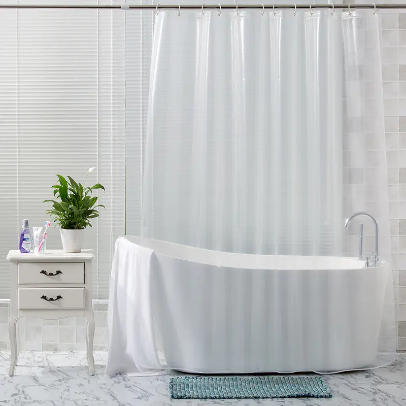 70x72 ", blanc givré, imperméable, PEVA PVC, doublure de rideau de douche de salle de bain avec aimants