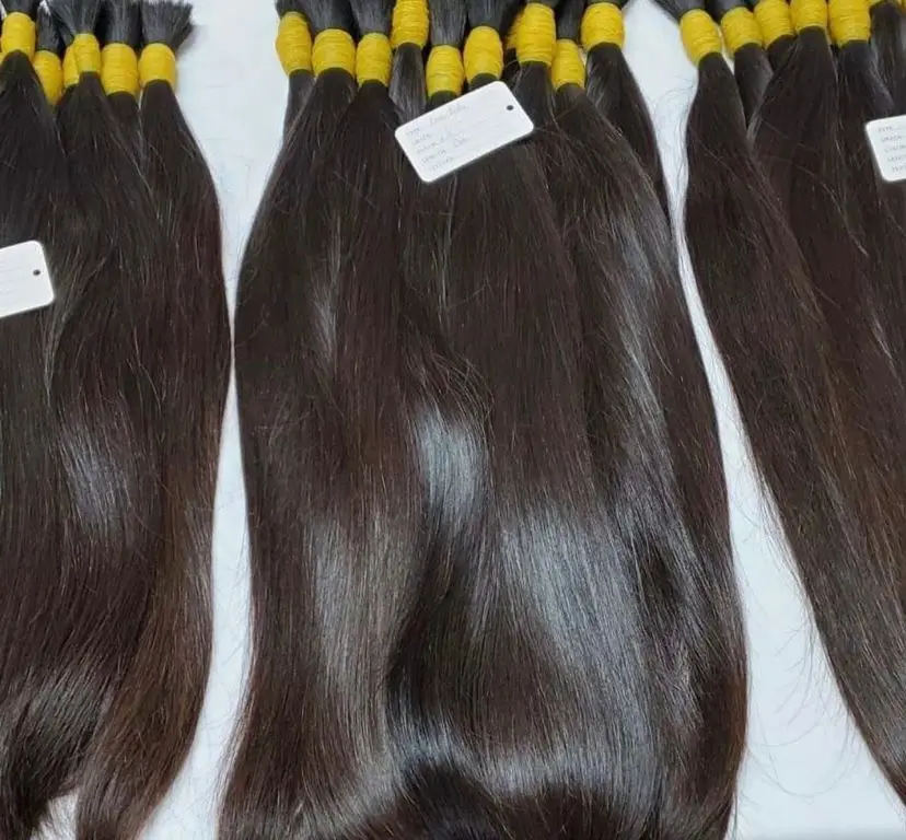 Pigtail/Extensiones de cabello a granel Sin procesar Raw Natural 100 por ciento Vietnames Cabello humano Vietnamita