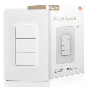 MOES Tuya Wifi akıllı ışık anahtarı abd Push Button duvar anahtarı çalışma Alexa Google ev nötr tel/hiçbir nötr tel gerekli - Product Image 4