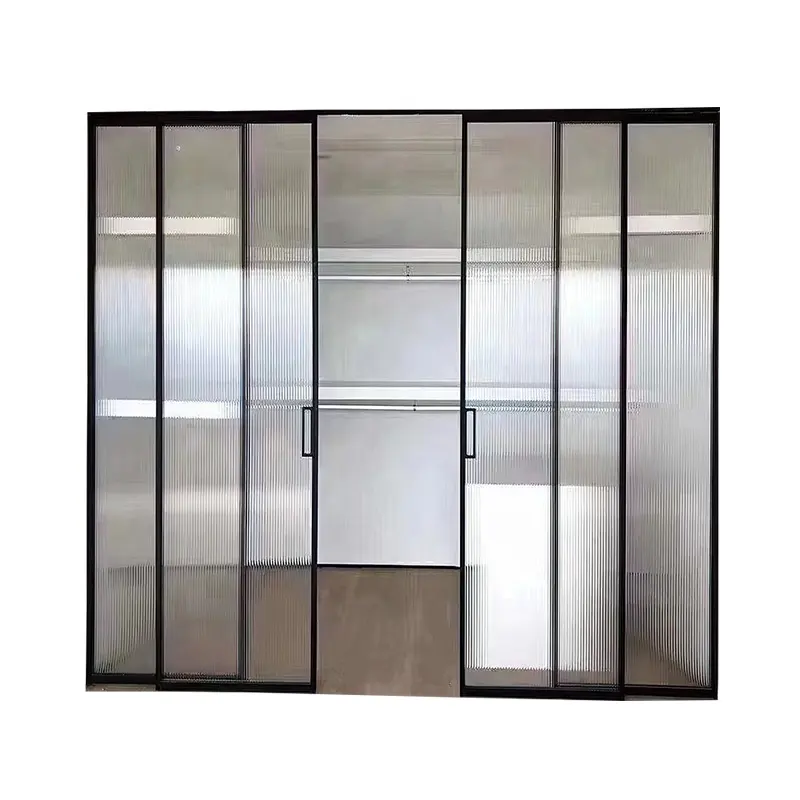 Puerta deslizante silenciosa interior de aluminio sin marco barata de China, puertas interiores precolgadas de fácil instalación, puertas de vidrio para casa