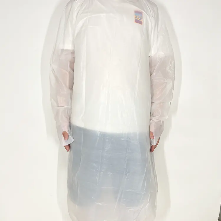 Best Price Kitchen CPE Disposable blue gown For Restaurant