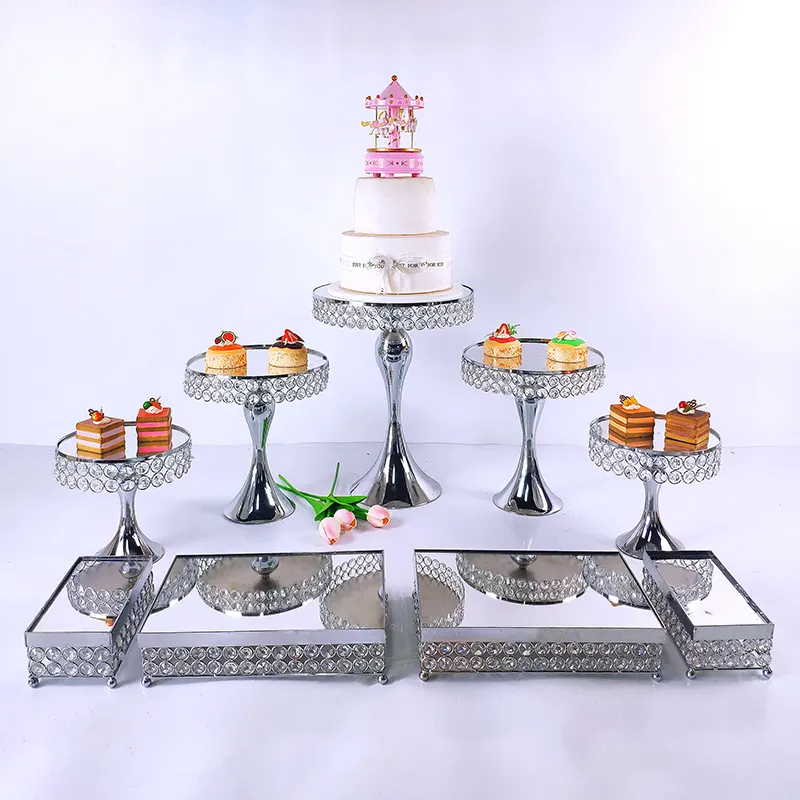 Oro antiguo soporte de Metal para pastel Magdalena redonda está fiesta de cumpleaños boda postres, magdalenas Pedestal Placa de decoración para el hogar
