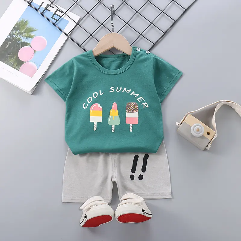 China Manufacturer Wholesale Children Clothes Cute Cotton Kids Boy Clothes Set