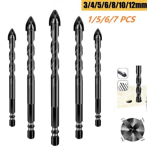 3-12mm çapraz altıgen karo matkap ucu alaşım üçgen büküm matkap delik açacağı Metal ahşap sondaj taş cam seramik beton matkap
