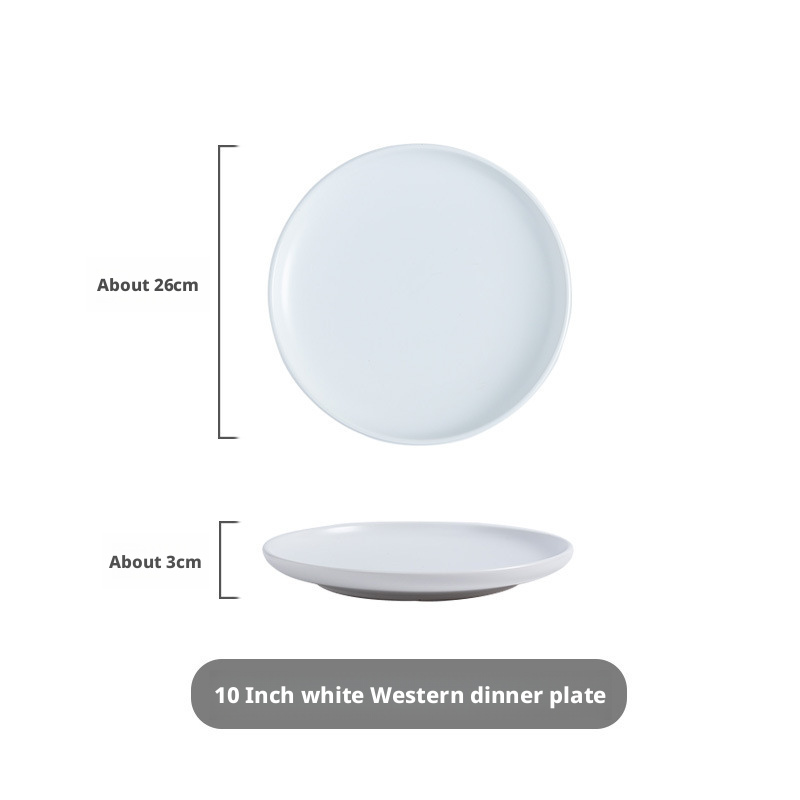 Plateau à pizza rond blanc mat de 10 pouces