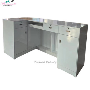 定制轻型豪华大理石台面美甲沙龙接待桌前台柜台 - Product Image 4