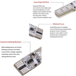車用LED T10 5050 6SMD RGB LED LEDインテリアムード照明ストロボ16色コントローラーフラッシュ車用 - Product Image 3