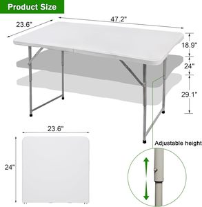 Ngoài trời trắng nhiệm vụ nặng nề nhựa dài 8ft gấp bảng cho tổ chức sự kiện dã ngoại - Product Image 2