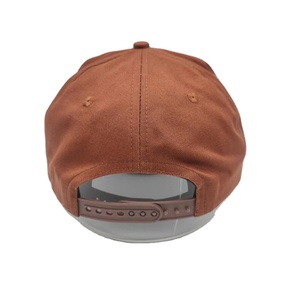 Oem düz ağız düşük profil pamuk özel Logo 5 Panel yapılandırılmamış Snapback şapka kap - Product Image 5