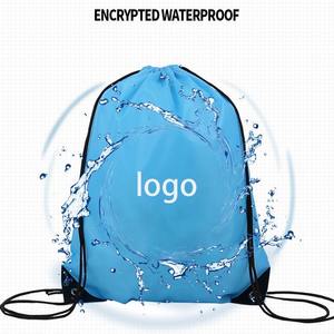 Custom Logo <strong>Nylon</strong> Draw <strong>String</strong> Bag Backpack Recycled Waterproof 210d Polyester Drawstring Bag <strong>With</strong> Logo - Product Image 3