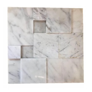 Thiết kế chữ thập độc đáo Carrara đá cẩm thạch trắng Gạch <span class=keywords><strong>Mosaic</strong></span> ủng hộ trên lưới - Product Image 2