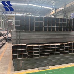Cor Pintada Soldada Quadrado Tubo De Aço Retangular Seção Oca Preta <span class=keywords><strong>ERW</strong></span> Quadrado Tubo De Aço Pré-Galvanizado