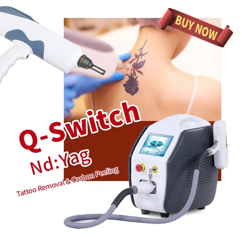 Nuova macchina per la rimozione del tatuaggio q switch 1064 nm 532nm 755nm pico laser sure tattoo removal machine