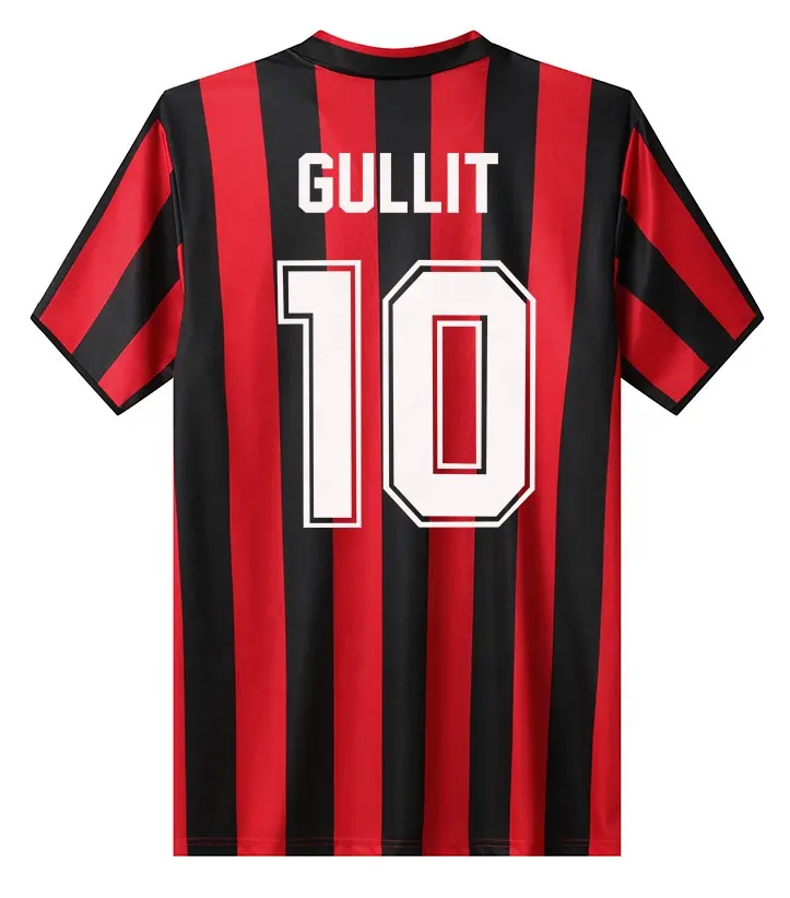 Retro futbol forması 1988-89 AC milan ev jersey AC Milan gömlek numarası ile 10 Gullit 9 van Basten Rijkaard üzerinde