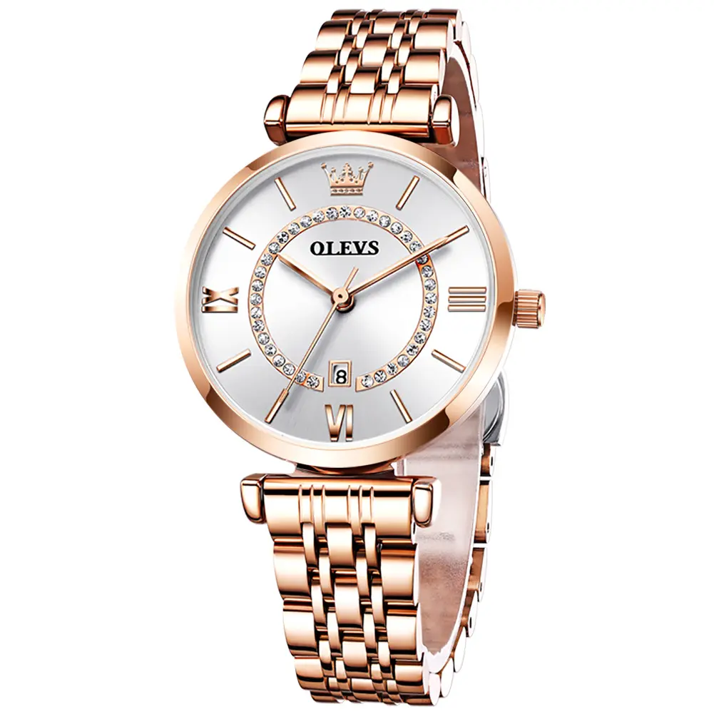 Montre de luxe en diamant pour femmes, OEM, personnalisée, fabricant chinois, Quartz, étanche, en acier inoxydable, pour dames,