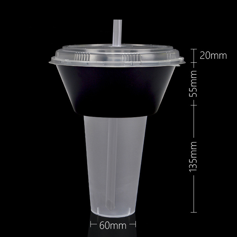 black bowl+matte cup+clear lid+straw