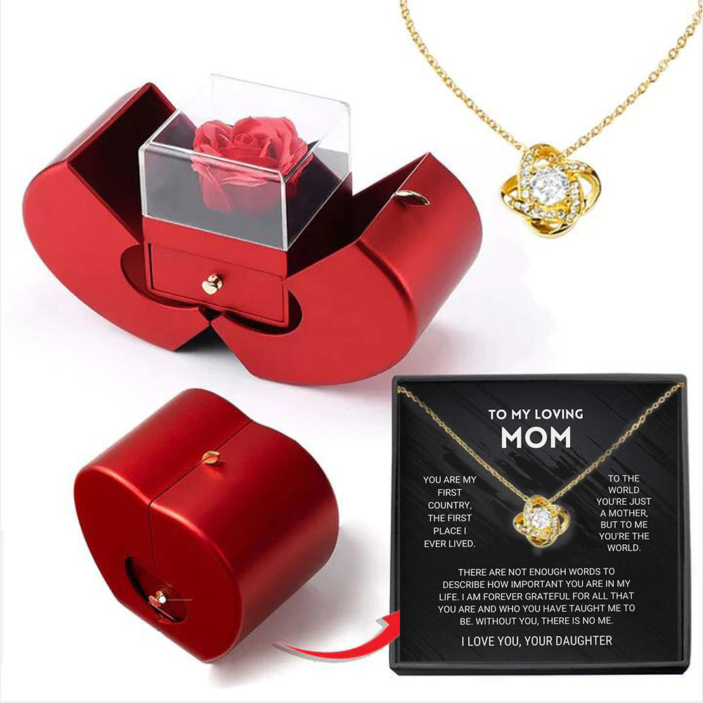 Necklace (Gold) + B Card Apple Box
