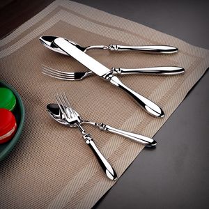高品质重型304不锈钢豪华餐具套装复古手柄光滑镜面抛光餐具 - Product Image 6