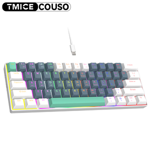 60% Teclado mecánico 61 teclas 60 por ciento RGB LED retroiluminado Teclado Gamer Teclado para juegos con cable para ordenador portátil PC Gamer - Product Image 1