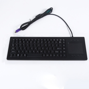 Venta al por mayor de teclado de metal industrial con Touchpad teclado con cable y ratón Combo USB PS2 teclado industrial con Touchpad Mouse