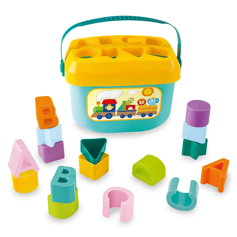 Frühes Lernen Baby Lernspiel zeug ABC und Forms tücke Baby Toy Shape Sorter mit Bausteinen 6 bis 12 Monate