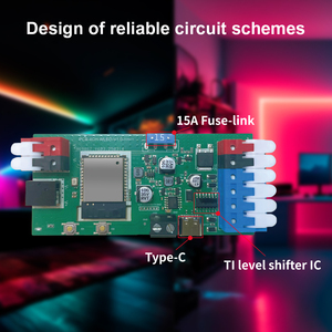 Gledopto ESP32 WLED Digital LED <strong>Controller</strong> DC5-24V with 4 <strong>Outputs</strong> UART Download Mic Function 15A Total <strong>Output</strong> Push Button - Product Image 6