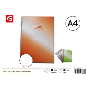 Cuaderno A4 con 50 hojas forradas-Papelería - Product Image 1