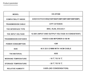 300 Meters UTP Converter Transceiver DC <strong>BNC</strong> to <strong>Rj45</strong> Transmitter and Power 2 in 1 Video Balun CCTV Monitoring Camera Transceiver - Product Image 3