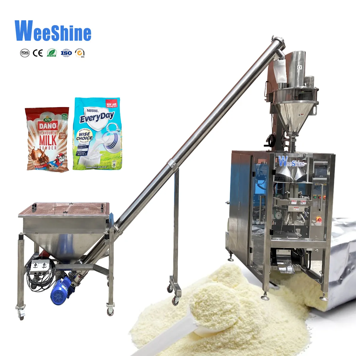 Otomatik 400g 500g kahve süt kakao tozu dolum sızdırmazlık paketleme makinesi yastık çanta körüklü kılıfı paketleme makinesi