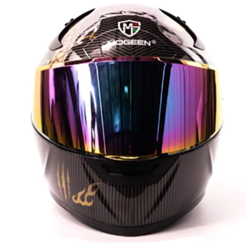 Suro-casco de moto de estilo oscuro, protector de moto de cara completa con pintura en aerosol único, modelo de Motor inteligente