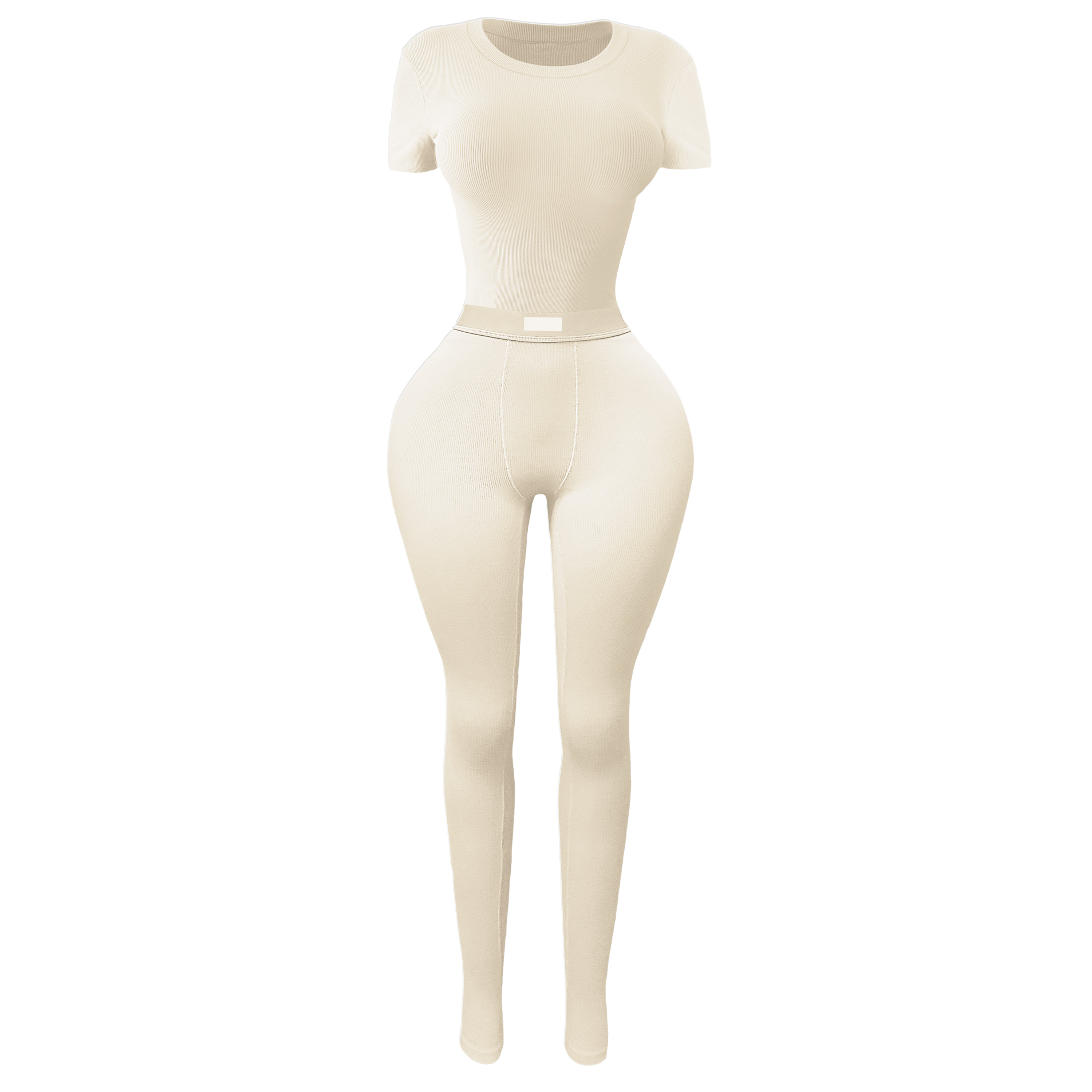 jambe à manches courtes beige