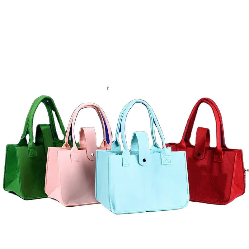 पुन: प्रयोज्य कस्टम लोगो पर्यावरण-अनुकूल कैज़ुअल बड़ी क्षमता वाला फेल्ट बैग महिलाओं के लिए फेल्ट टोट बैग हैंडबैग ऊनी फेल्ट शॉपिंग बैग