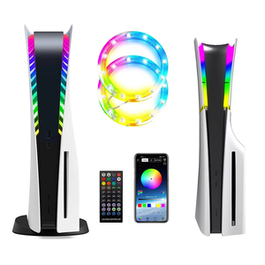 Renk ayarlanabilir LED RGB işık kiti PS5 ince konsol disk dijital baskı dekorasyon seti kablolu uzaktan kumanda ile - Product Image 5