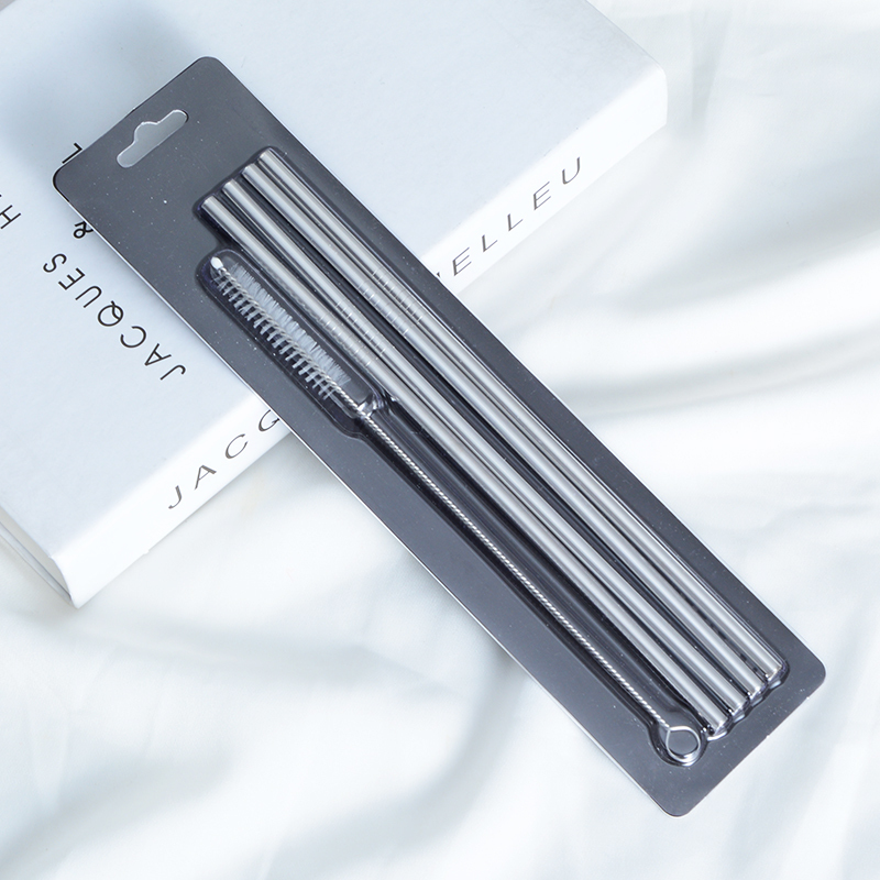 Ensemble de pailles droites gris clair