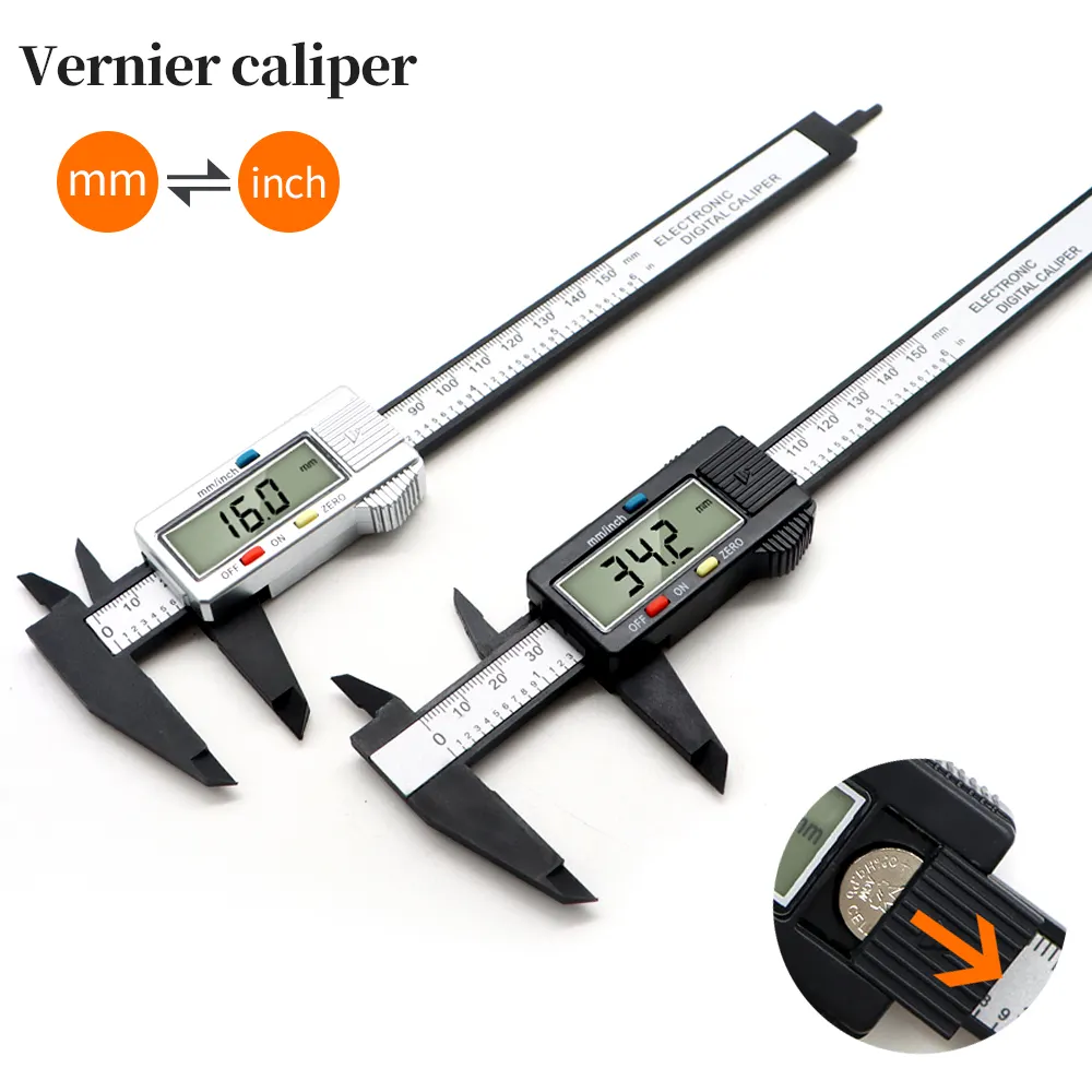 Calibrador Vernier Digital de 0 a 150mm, herramienta de medición de pantalla LCD de 6 pulgadas, micrómetro electrónico, regla Vernier