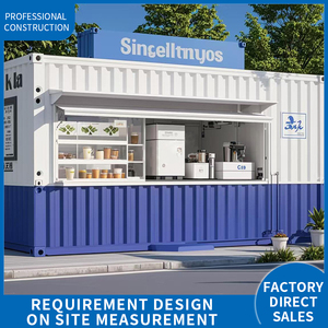 Renovación creativa de un solo contenedor, diseño y construcción de una tienda de contenedores de estructura de acero móvil, tienda de té de la leche - Product Image 2