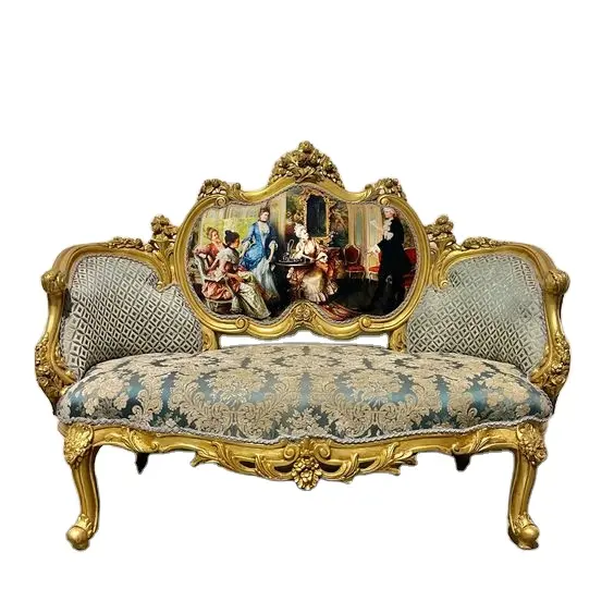 Divano moderno in pelle italiana modello di divano in legno massello di teak fatto a mano set di oggetti decorativi completi