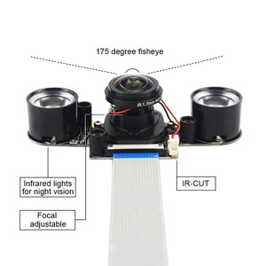 Lampone Pi 4 modello B fotocamera IR-CUT 5MP visione notturna focale regolabile Fisheye interruttore automatico giorno-notte per lampone Pi 3B/4B - Product Image 5