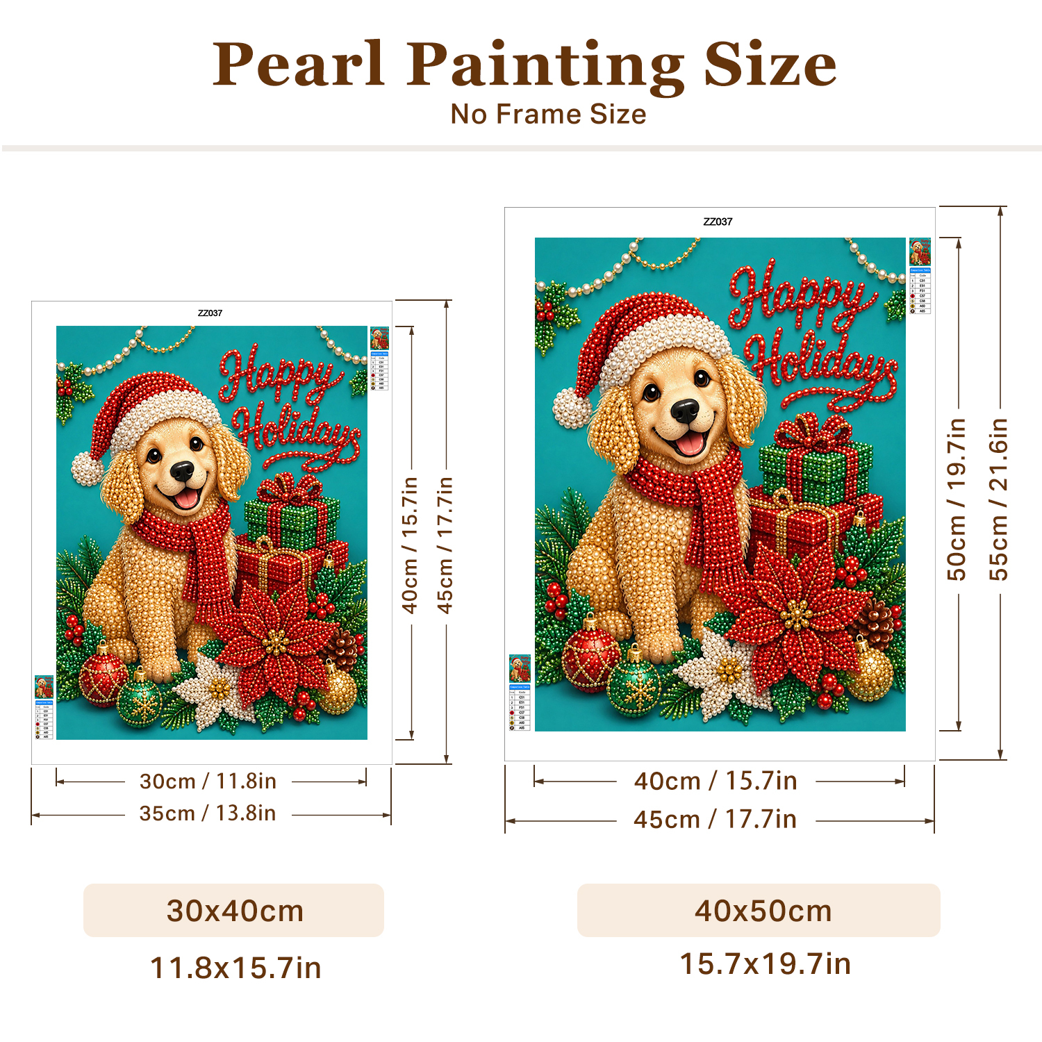 ZZC0811 Christmas Animal Dog Pearl Painting