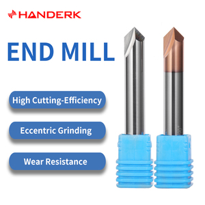 HANDERK 2/3/4 Flutes <strong>Chamfering</strong> <strong>End</strong> <strong>Mill</strong> 60 90 120 Degree V Groove Router Bit for CNC Tool